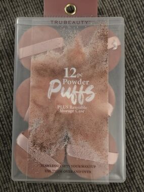 12pc Powder Puffs - Blush Pink with Reusable Case